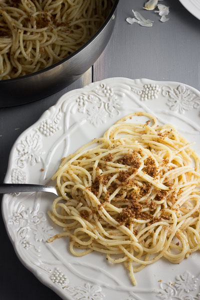 Spaghetti with Toasted Breadcrumbs & Garlic Oil