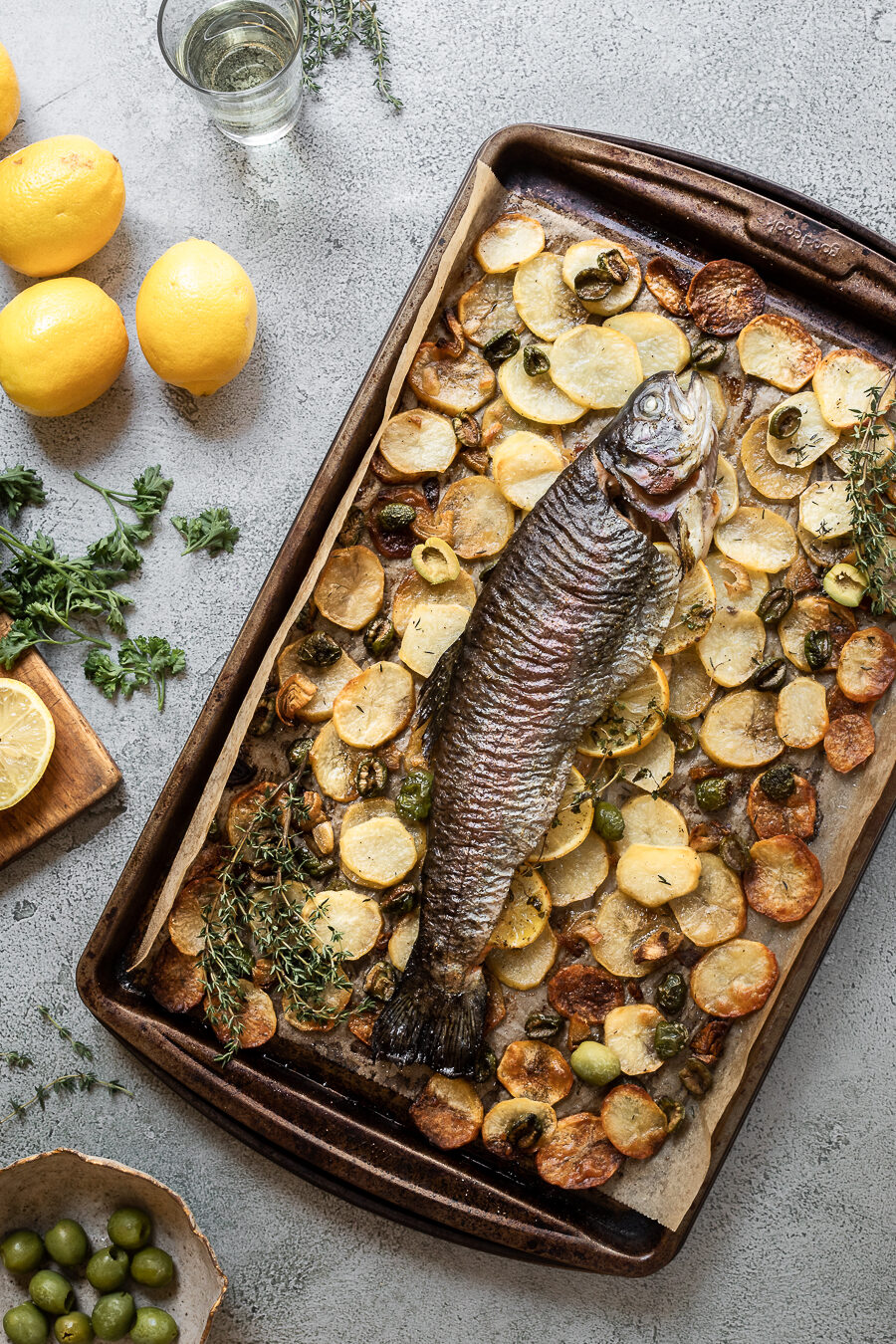 Whole Trout With Roasted Potatoes And