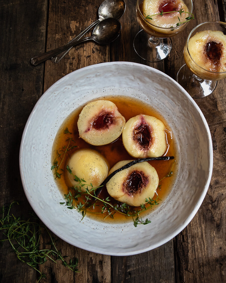 poached peaches